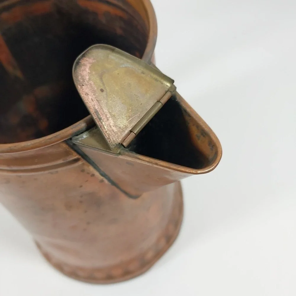 Antique Vintage Wood‎ Handle Copper Coffee Pot